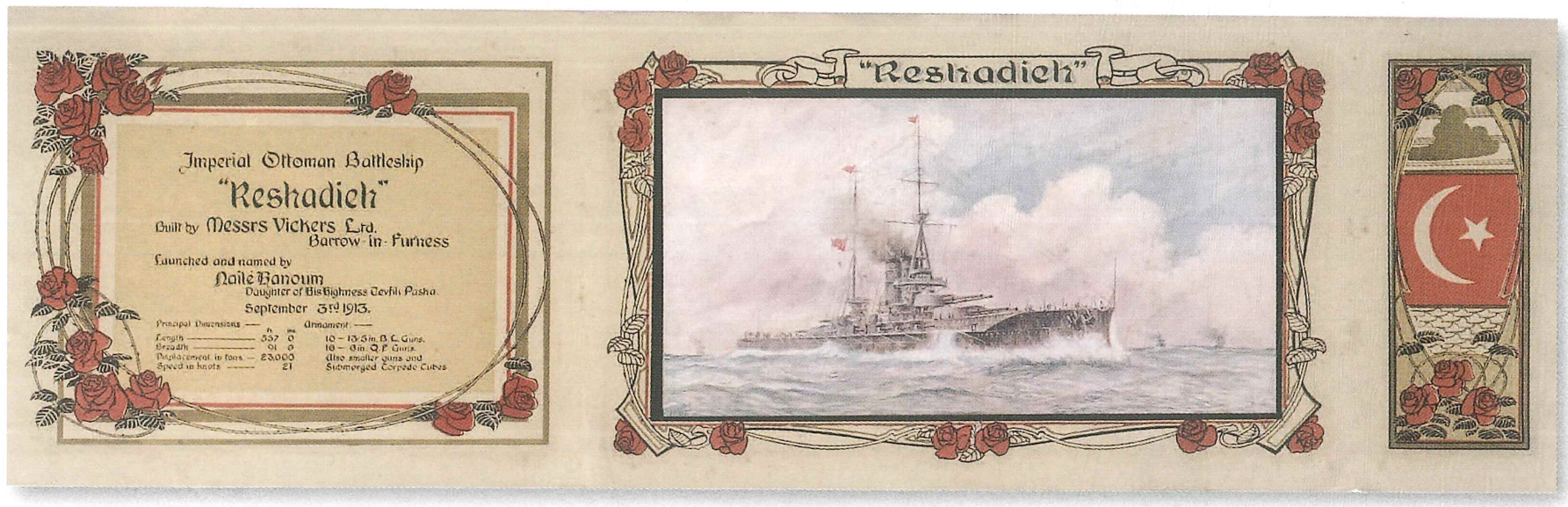 Reşadiye Zırhlısı için hazırlanmış tanıtım broşürü...